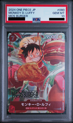 PSA 10 Monkey D Luffy P P-080  Mos Burger ONE PIECE  Promo Card Japanese