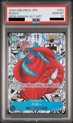 PSA 10 Buggy OP09-051 Manga Alt Art Emperors in the New World ONE PIECE Japanese