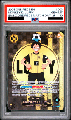 PSA 10 Monkey D Luffy ST13-003 BVB Borussia Dortmund ONE PIECE Matchday Promo EN